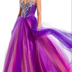 *Markdown* Gorgeous Purple Multi-Color Strapless Embellished Ball Gown S…
